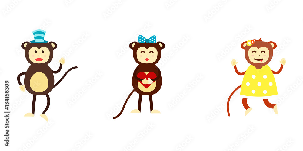 Obraz premium Monkey vector illustration.