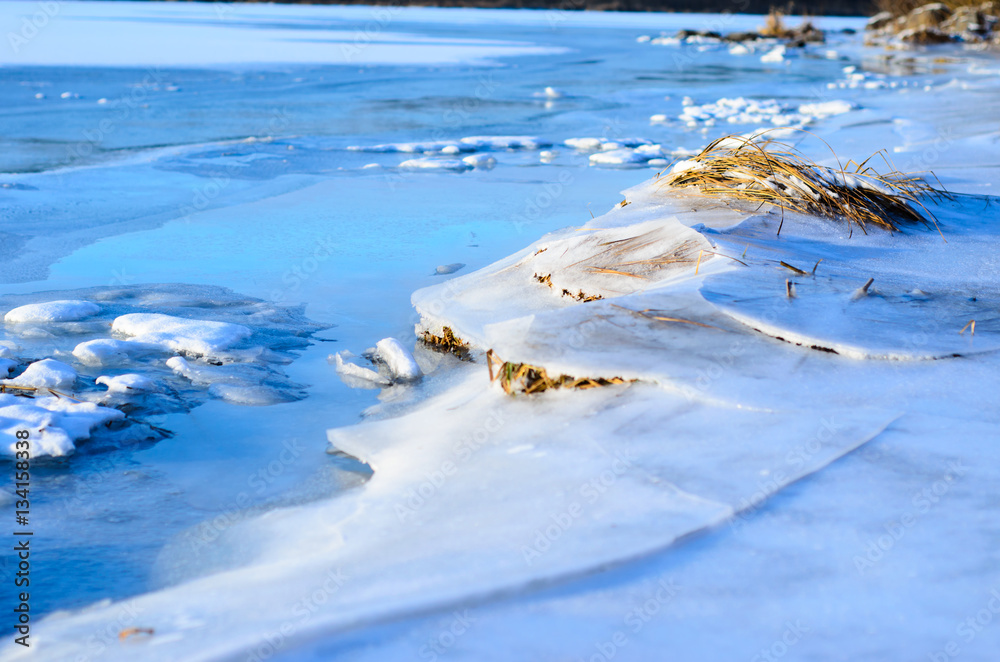 Bank of the river Dnieper on winter Bank of the river Dnieper on winter