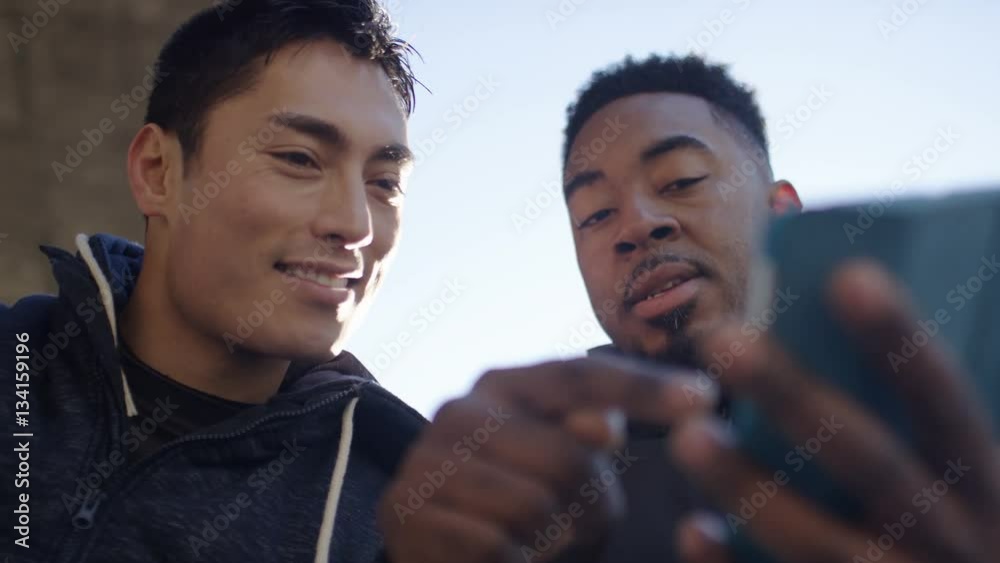4K Personal trainer shows client his progress and both are pleased