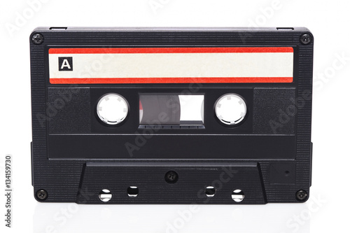 Retro audio cassette isolated on white background