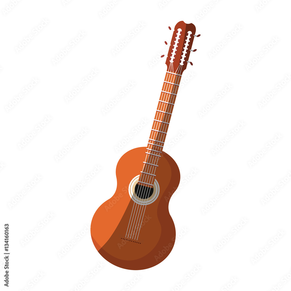 guitar instrument icon over white background. colorful design. vector illustration