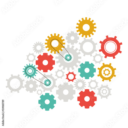Gears icon. Cog wheel machine part and technology theme. Isolated design. Vector illustration