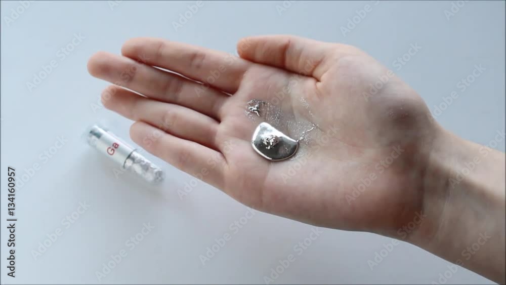 Gallium melting on hand