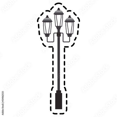 street lamp icon over white background. vector illustration