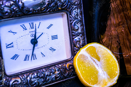 Kitchen Decor with Pasta and Lemon Close Up