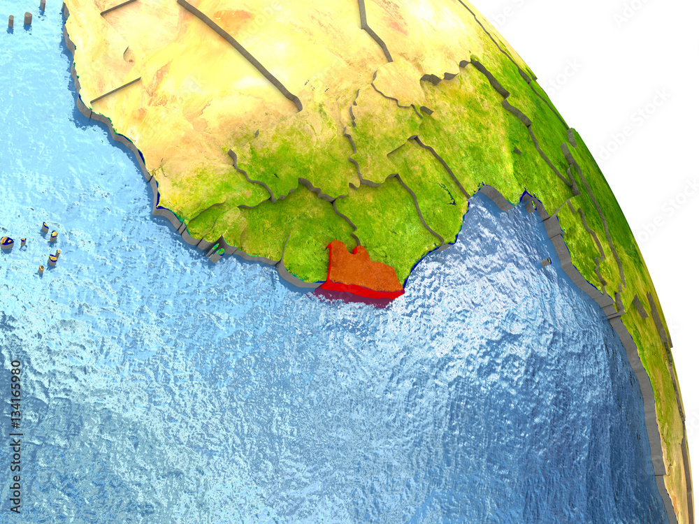Fototapeta Liberia na Ziemi w kolorze czerwonym