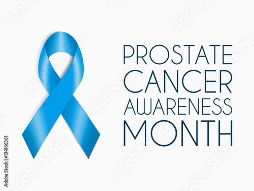 Light blue ribbon, prostate cancer awareness month banner