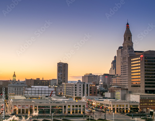 Sunset in the City of Hartford Connecticut