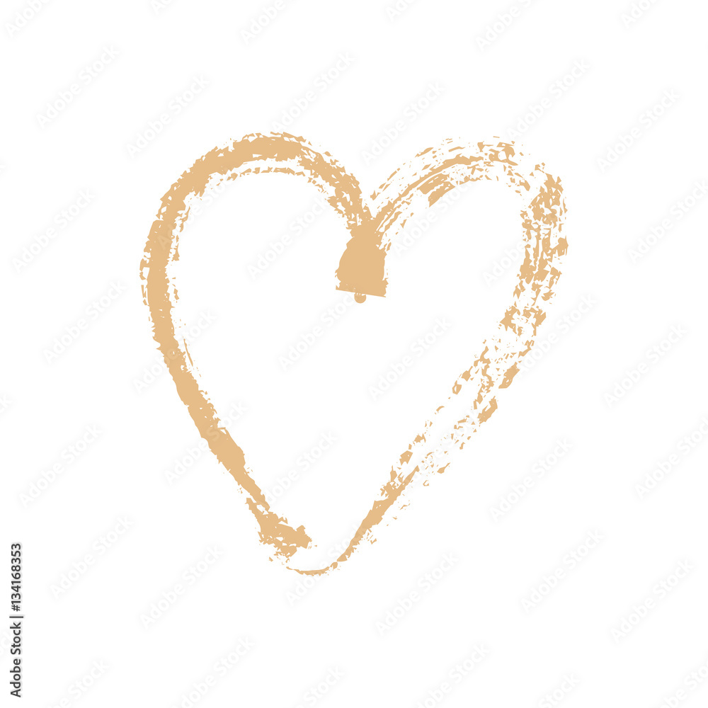 Brush drawing calligraphy heart card. Vector illustration Brush drawing calligraphy heart card. Vector illustration