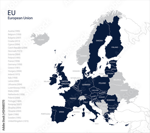 Map of EU, European Union