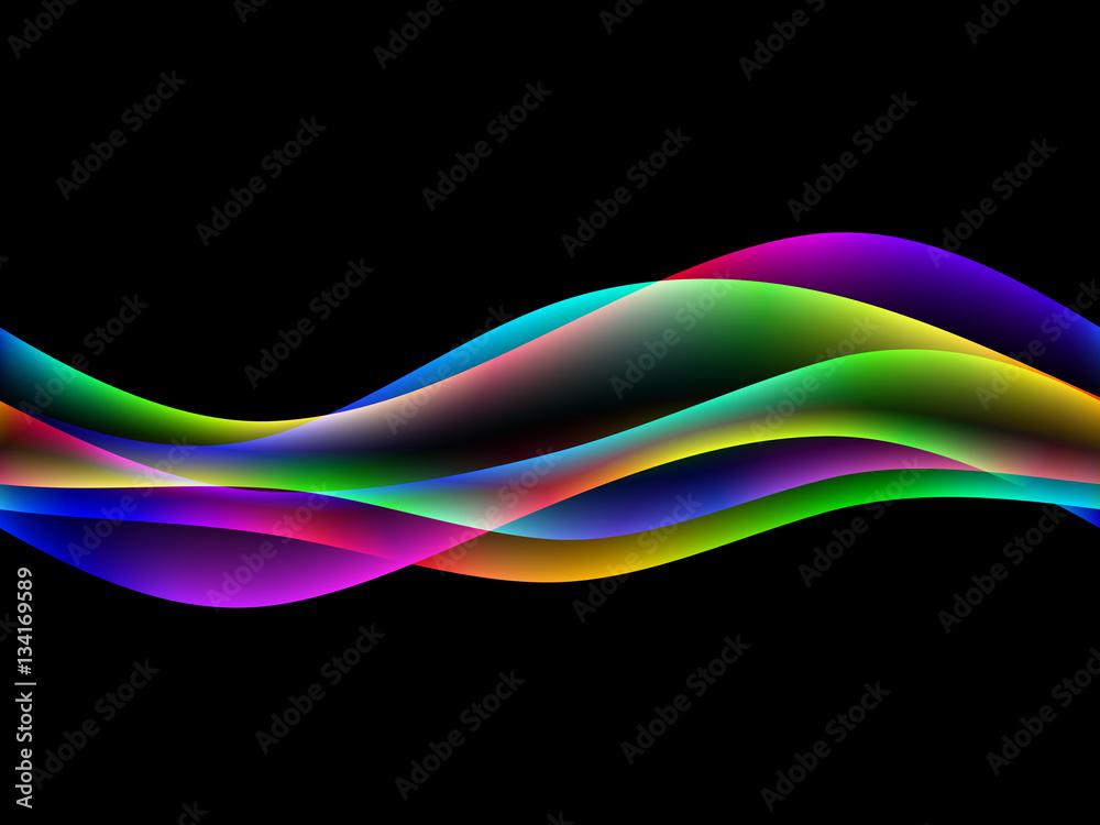 dinamyc flow, stylized  waves, vector