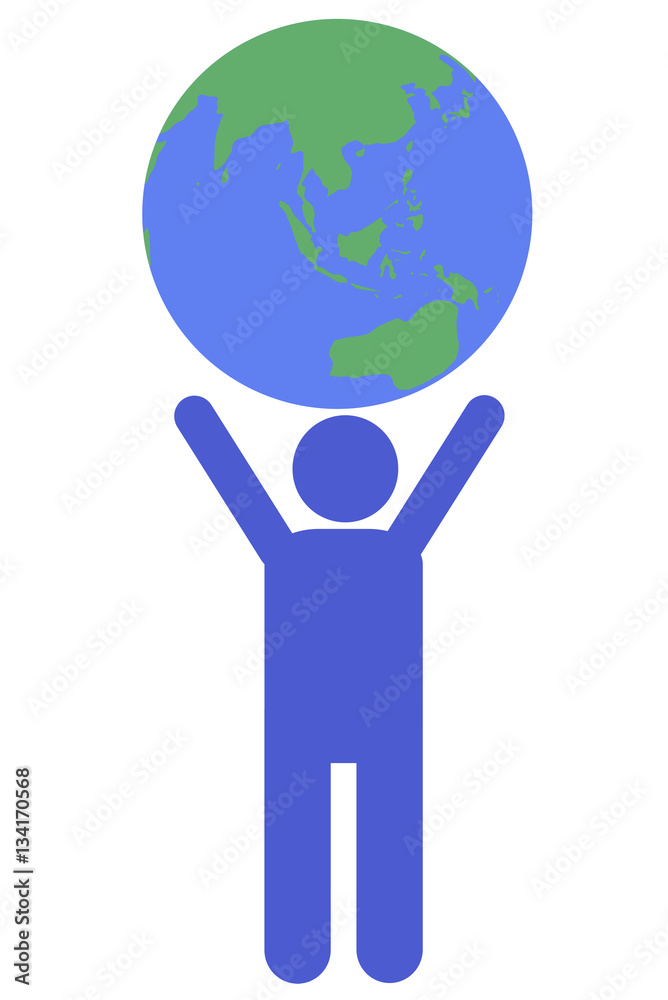 地球を支える人のイラスト Stock Illustration Adobe Stock