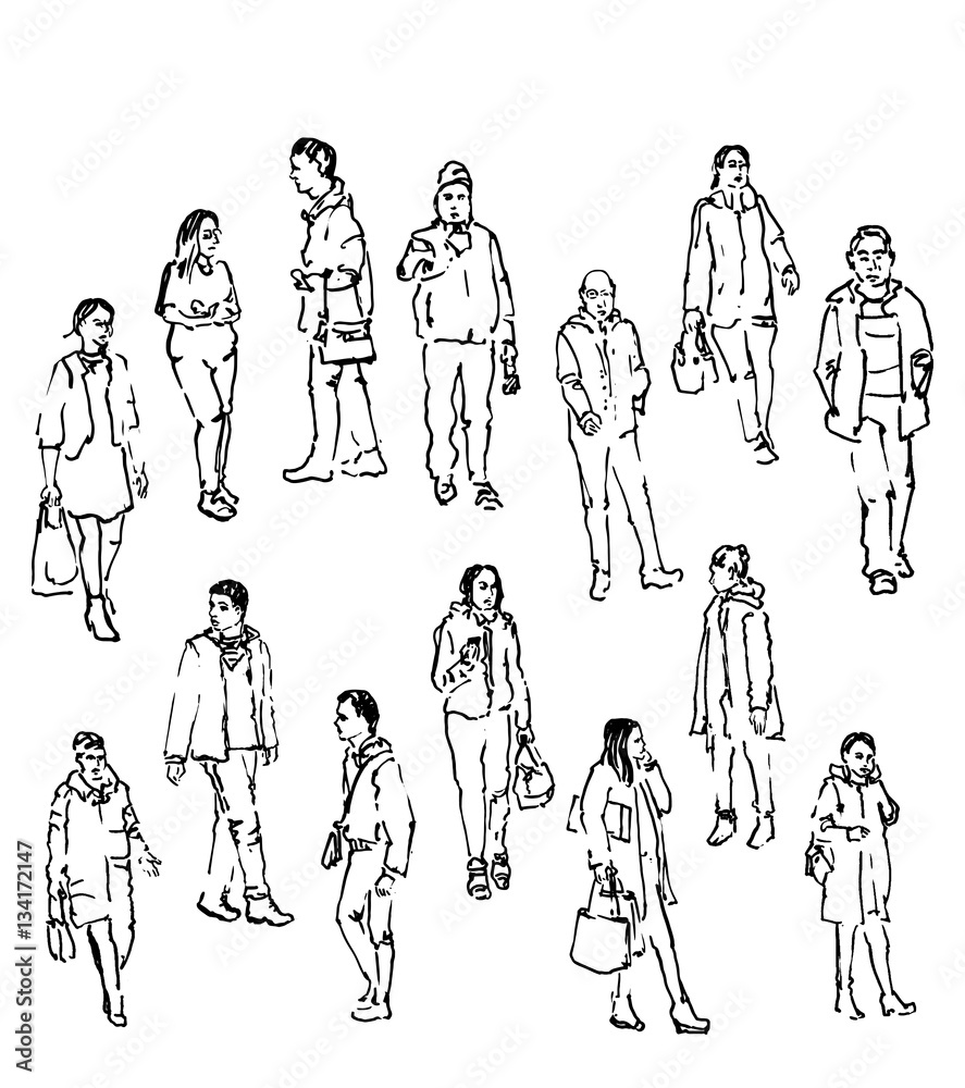 vector sketch of people