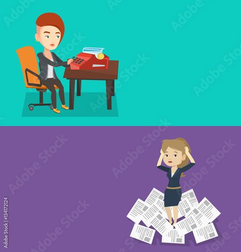 Two media banners with space for text.