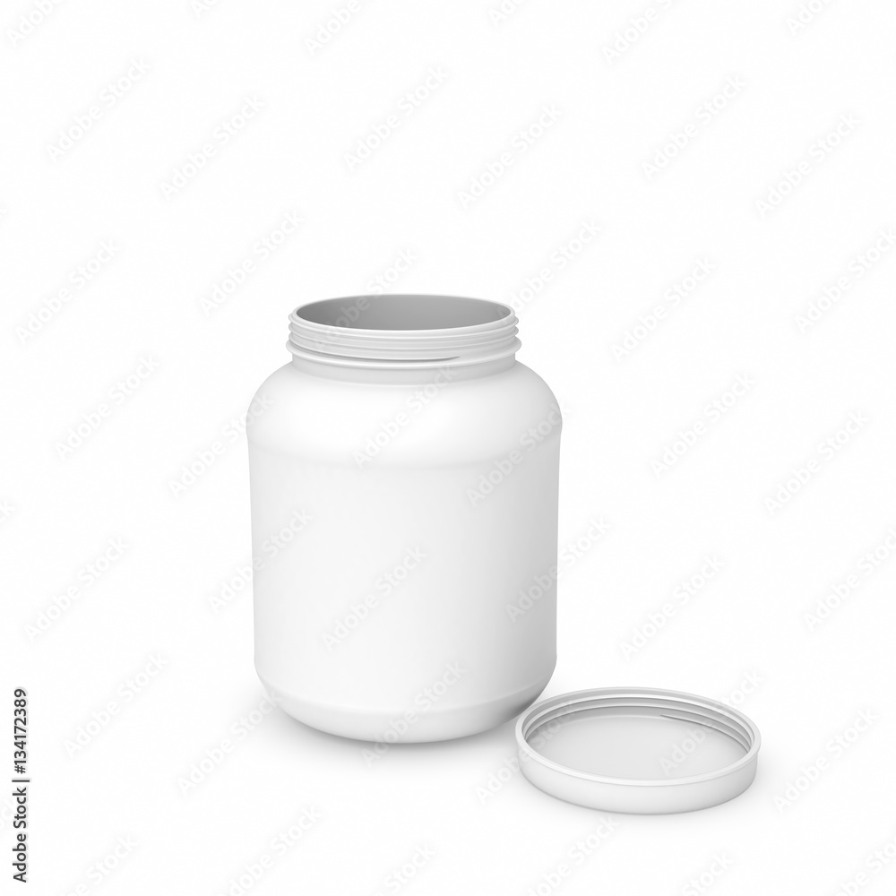 Rendering of white blank round can Rendering of white blank round can