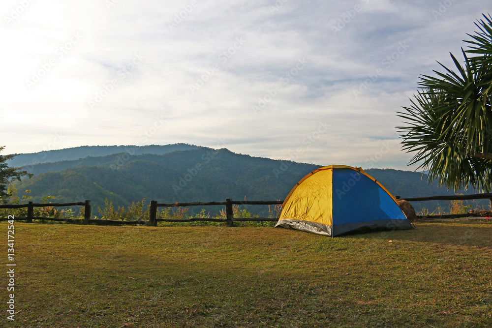 camping tent on the moutain