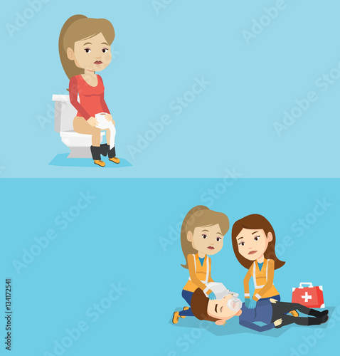 Two medical banners with space for text.