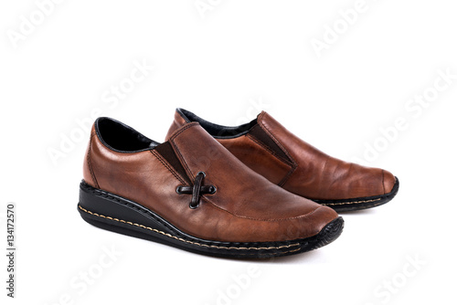 Brown women's casual shoes on a white background