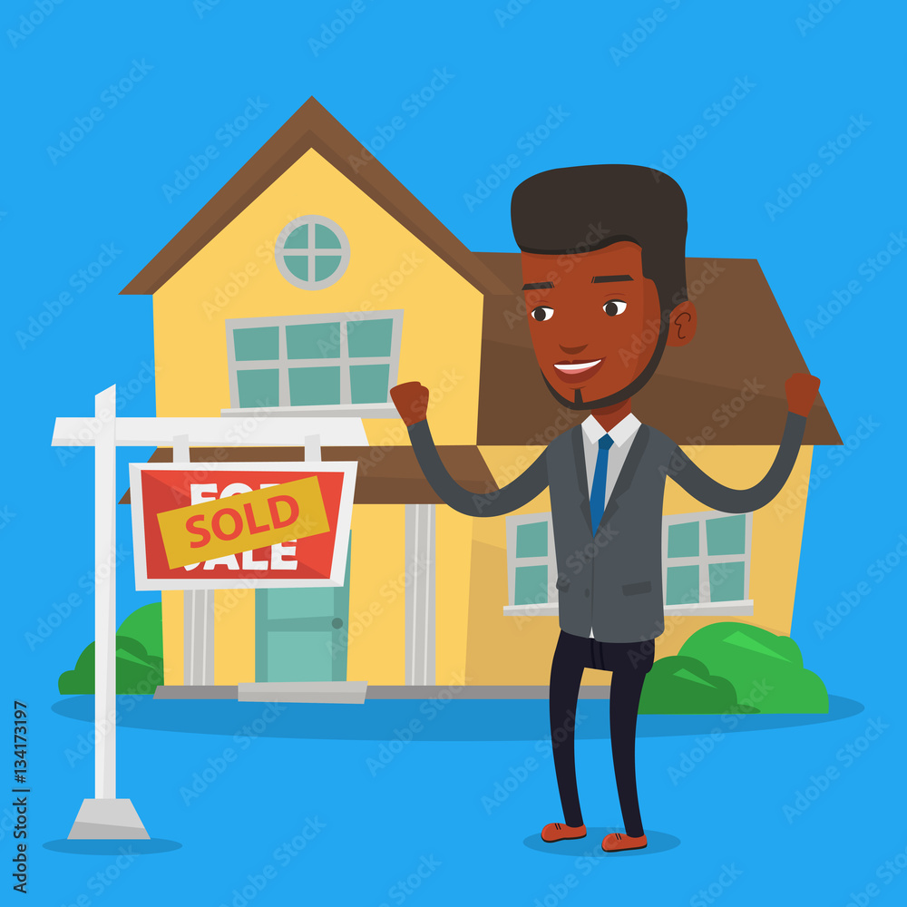 Real estate agent signing contract. Real estate agent signing contract.