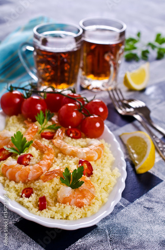 Couscous with shrimp