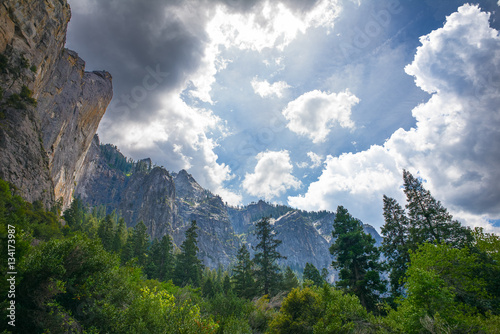 Yosemite National Park A Storm Over Stone Cliffs Near Bridal Veil Falls photo