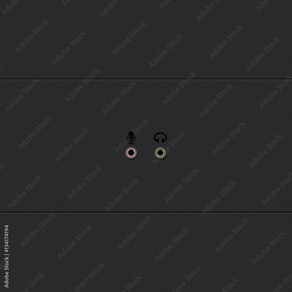 Microphone and headphone jacks. Vector Illustration. Stock Vector