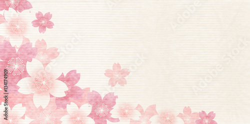 桜　春　和紙　背景 