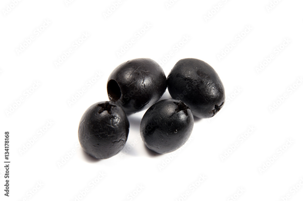 Black olives isolated on a white background Black olives isolated on a white background