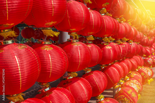 Chinese red lanterns in chinese new year festival