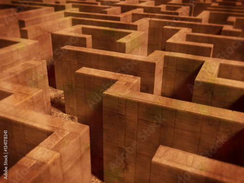 the mysterious maze, infinite concrete maze structure