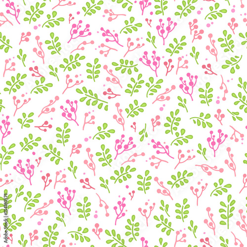 Floral seamless pattern with abstract branches
