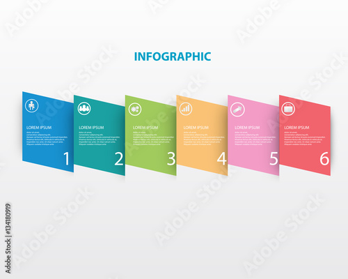 infographic concept. Vector template with 6 options, parts, stages, buttons. Can be used for web, diagram, graph, presentation, chart, report, step by step infographics. Abstract background.