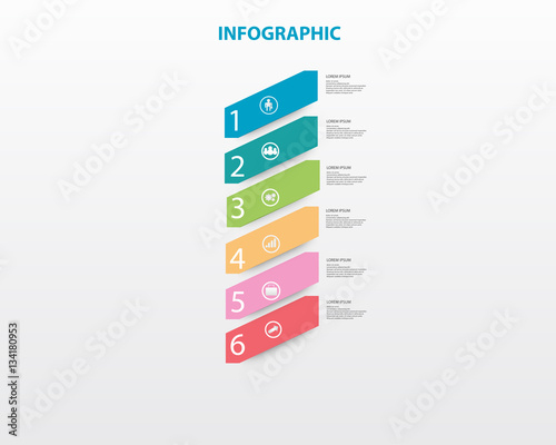 infographic concept. Vector template with 6 options, parts, stages, buttons. Can be used for web, diagram, graph, presentation, chart, report, step by step infographics. Abstract background.