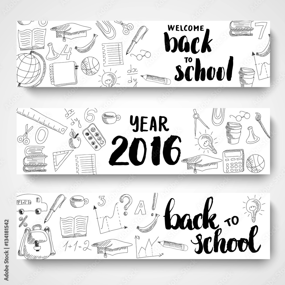 Back To School Header Black And White