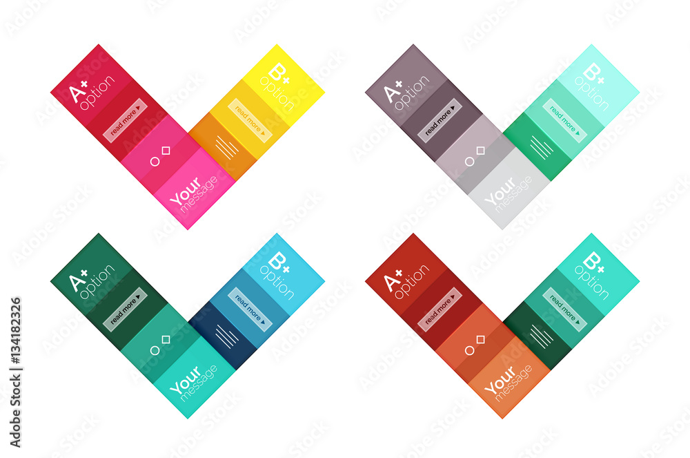 Square and stripes geometric infographic templates Square and stripes geometric infographic templates
