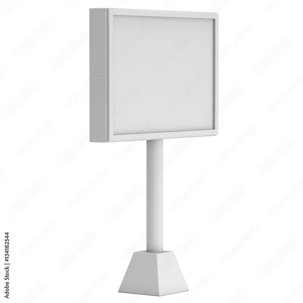 Fototapeta premium Billboard blank for outdoor advertising poster. Trade show booth. 3d render isolated on white background