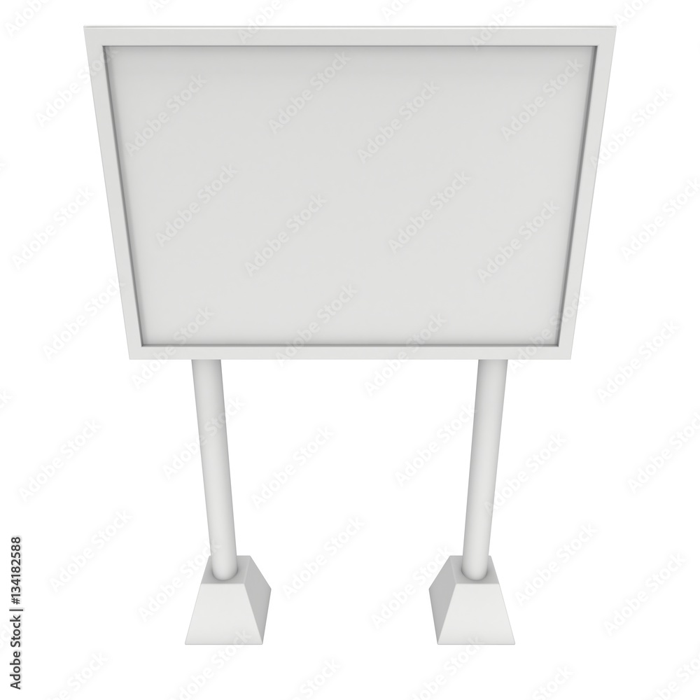 Billboard blank for outdoor advertising poster. Trade show booth. 3d render isolated on white background Billboard blank for outdoor advertising poster. Trade show booth. 3d render isolated on white background