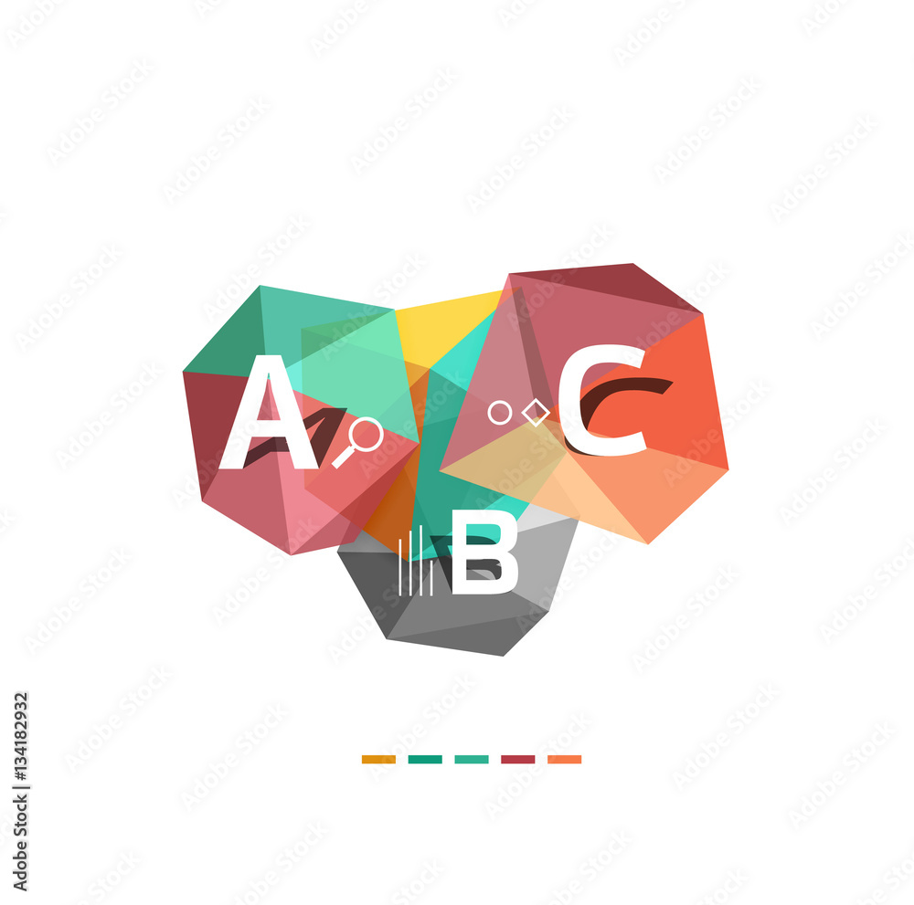 Abstract triangle low poly infographic template