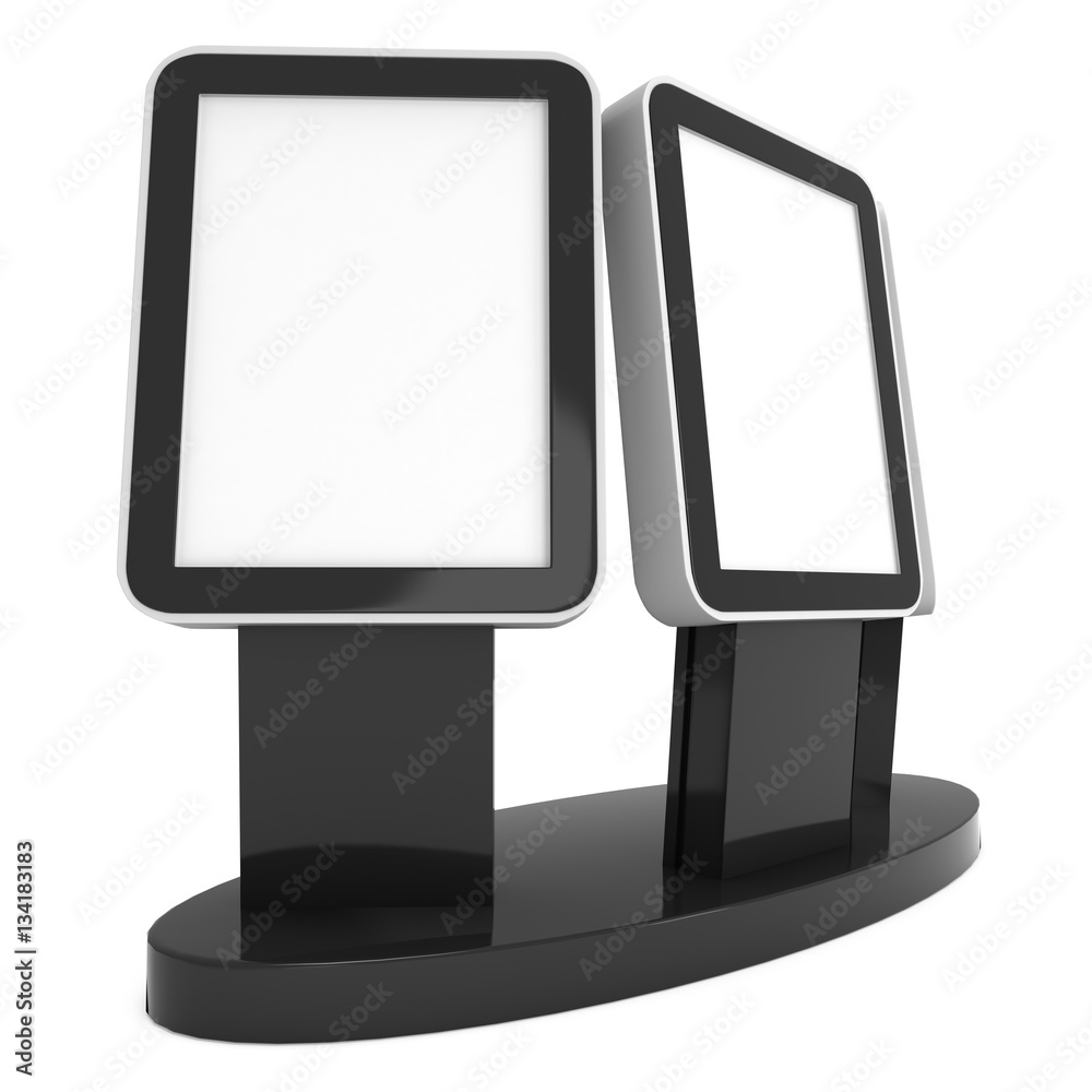 LCD Screen Stand. Black Trade Show Booth. 3d render of lcd tv isolated on white background. High Resolution. Ad template for your expo design. LCD Screen Stand. Black Trade Show Booth. 3d render of lcd tv isolated on white background. High Resolution. Ad template for your expo design.