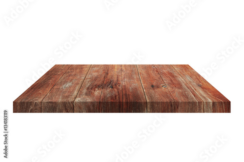 Wooden table top view.
