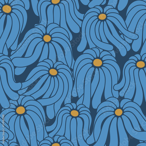 Seamless pattern with chamomile flowers
