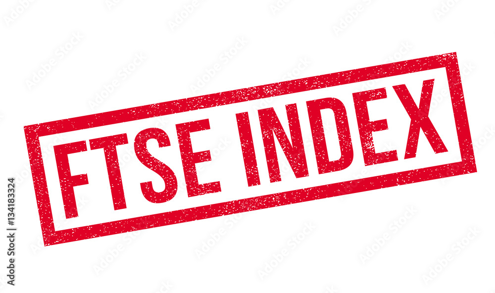 Ftse Index rubber stamp. Grunge design with dust scratches. Effects can be easily removed for a clean, crisp look. Color is easily changed.