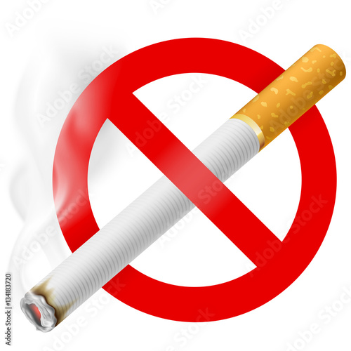 No smoking area label. EPS 10