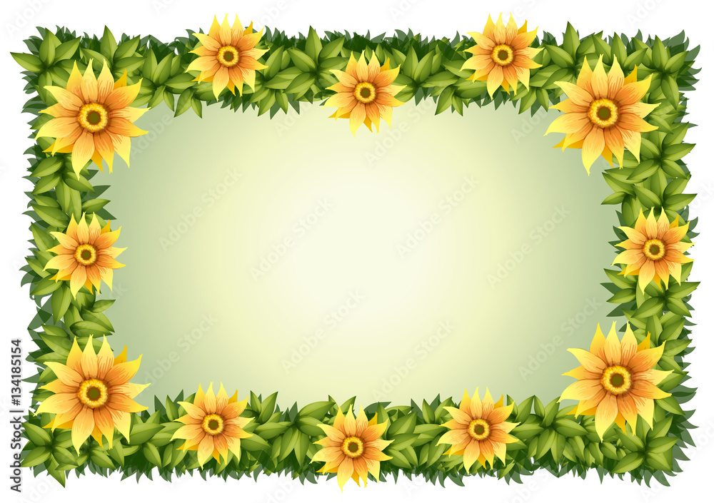 Frame template with yellow flowers Frame template with yellow flowers