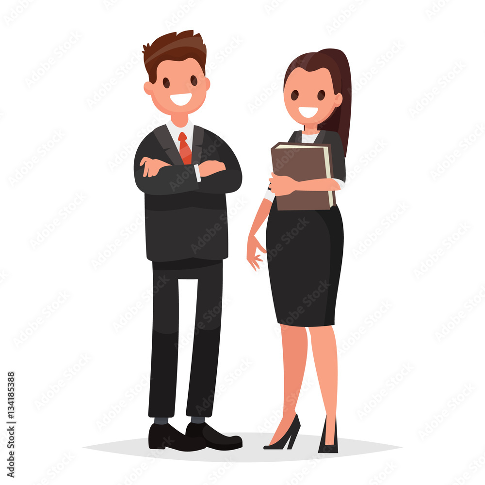 Head of the company, the chief and secretary woman. Business c Head of the company, the chief and secretary woman. Business c
