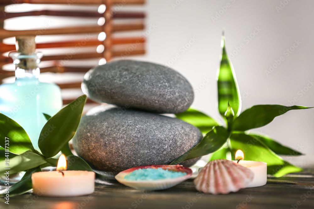 Obraz premium Spa still life on wooden table closeup