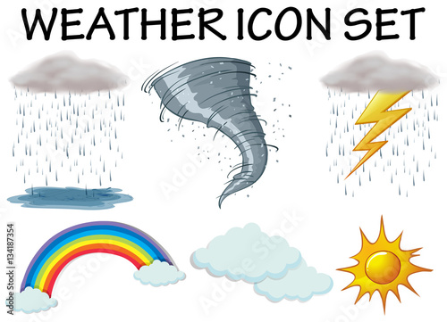 Weather icons with different climate