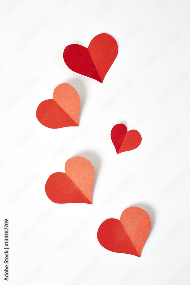 Red paper hearts