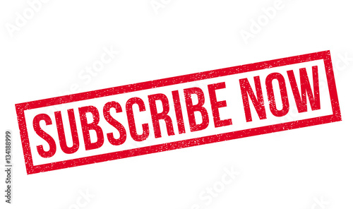Subscribe Now rubber stamp. Grunge design with dust scratches. Effects can be easily removed for a clean, crisp look. Color is easily changed.