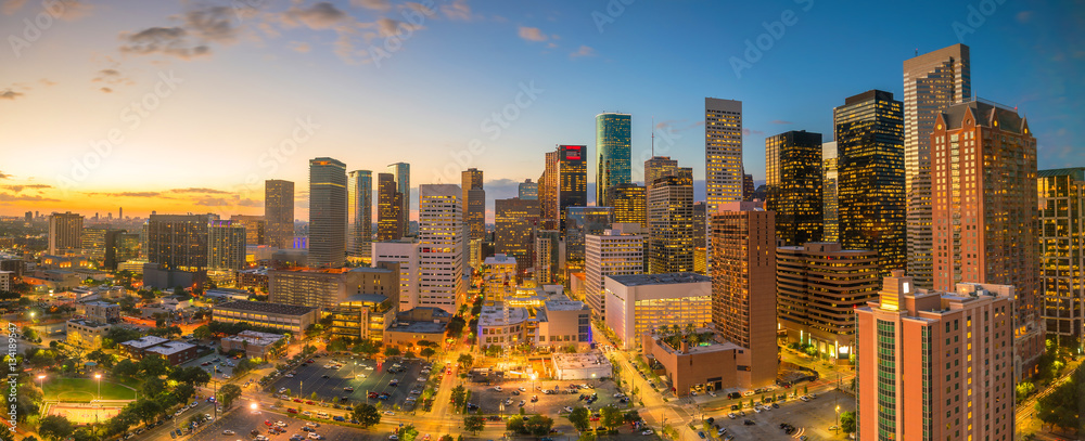 Downtown Houston skyline - obrazy, fototapety, plakaty 